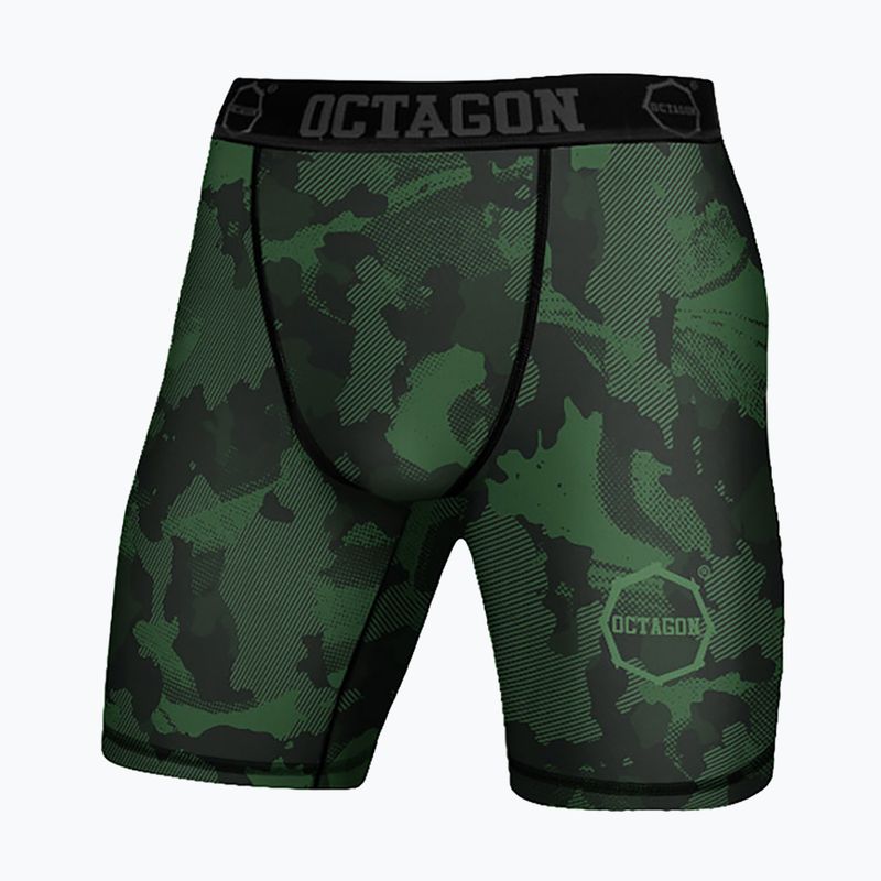 Vyriški kompresiniai šortai Octagon Camo Forest khaki