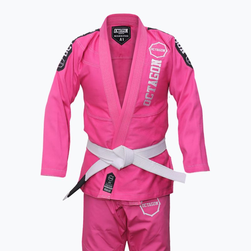 GI vaikiškas braziliškam džiudžitsu Octagon Caption pink