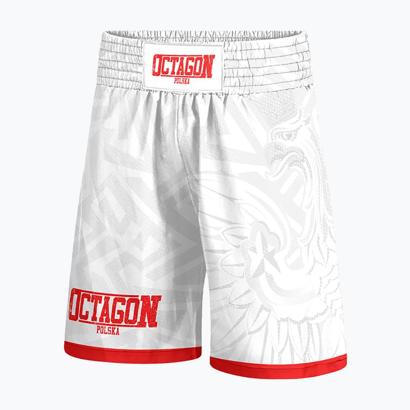 Vyriški bokso šortai Octagon Polska baltai raudoni white
