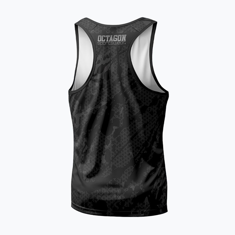 Octagon Geo Grunge juodas vyriškas marškinėlis 2