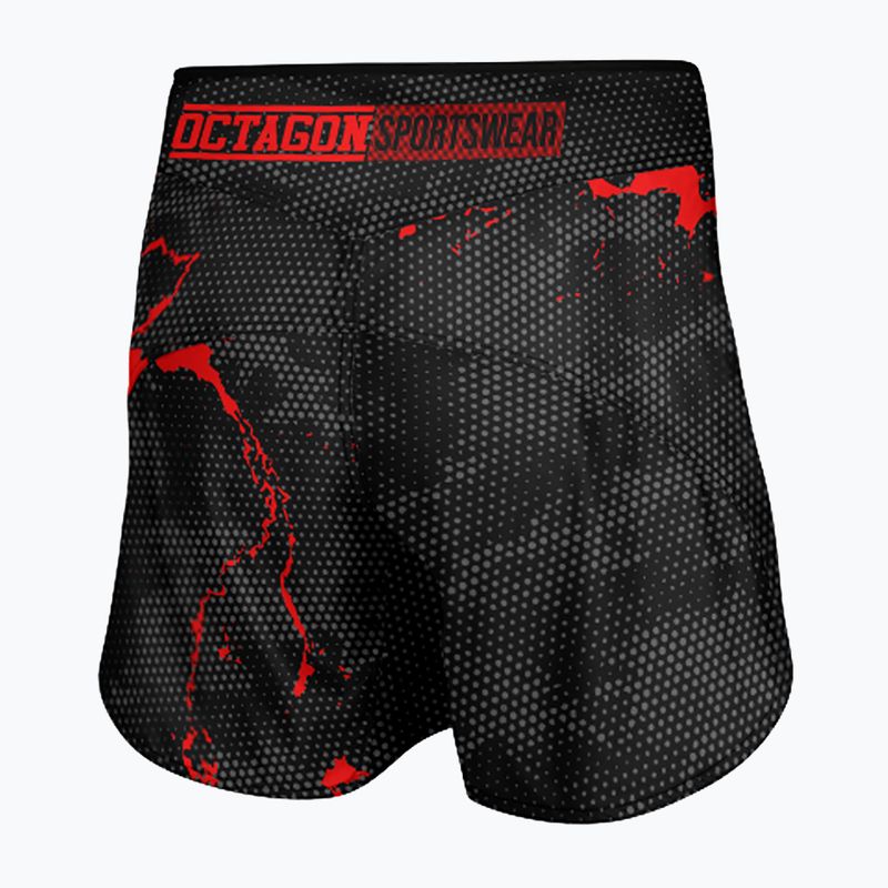 Vyriški treniruočių šortai Octagon Marble Camo MMA camo red 2