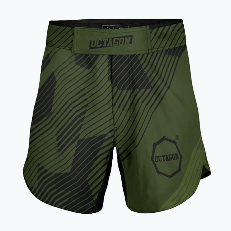 Vyriški treniruočių šortai Octagon Broken Line MMA olive