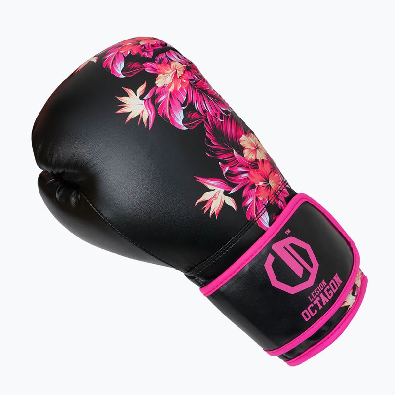 Bokso pirštinės Octagon Legion Flower black/pink 2