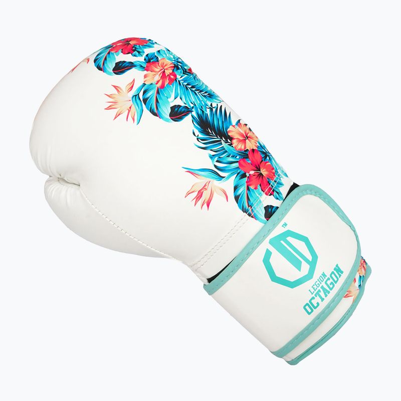 Bokso pirštinės Octagon Legion Flower white/sea green 2