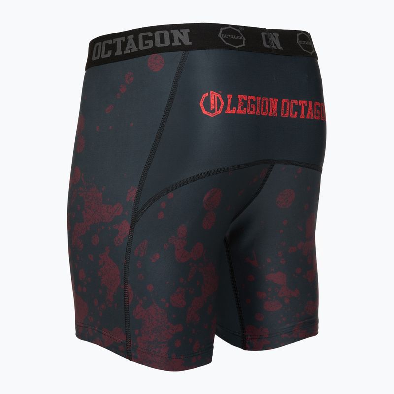 Vyriški treniruočių šortai Octagon Legion Grunge juoda/raudona 4