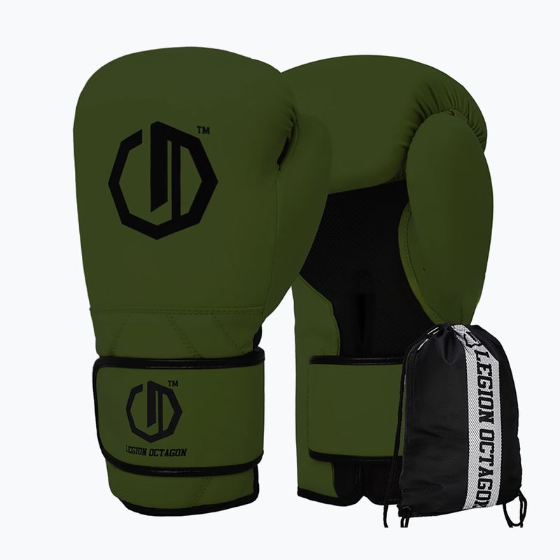 Bokso pirštinės Octagon Legion Enforcer + dark green bag