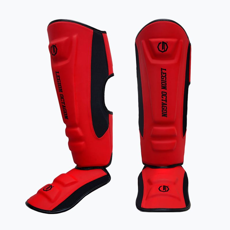 Blauzdų ir pėdų apsaugos Octagon Legion Enforcer dark red