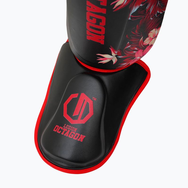 Kulkšnies ir blauzdų apsaugos Octagon Legion Flower black/red 3