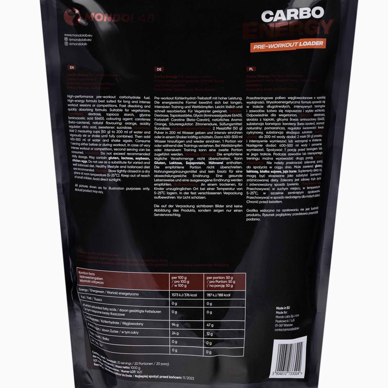 Carbo Energy MONDOLAB angliavandeniai 1kg tropinių vaisių MND012 2