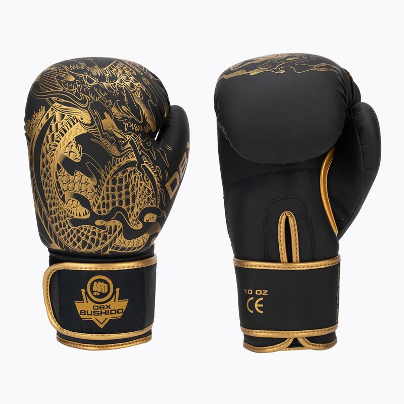 Bokso pirštinės DBX BUSHIDO "Gold Dragon" auksinės/juodos