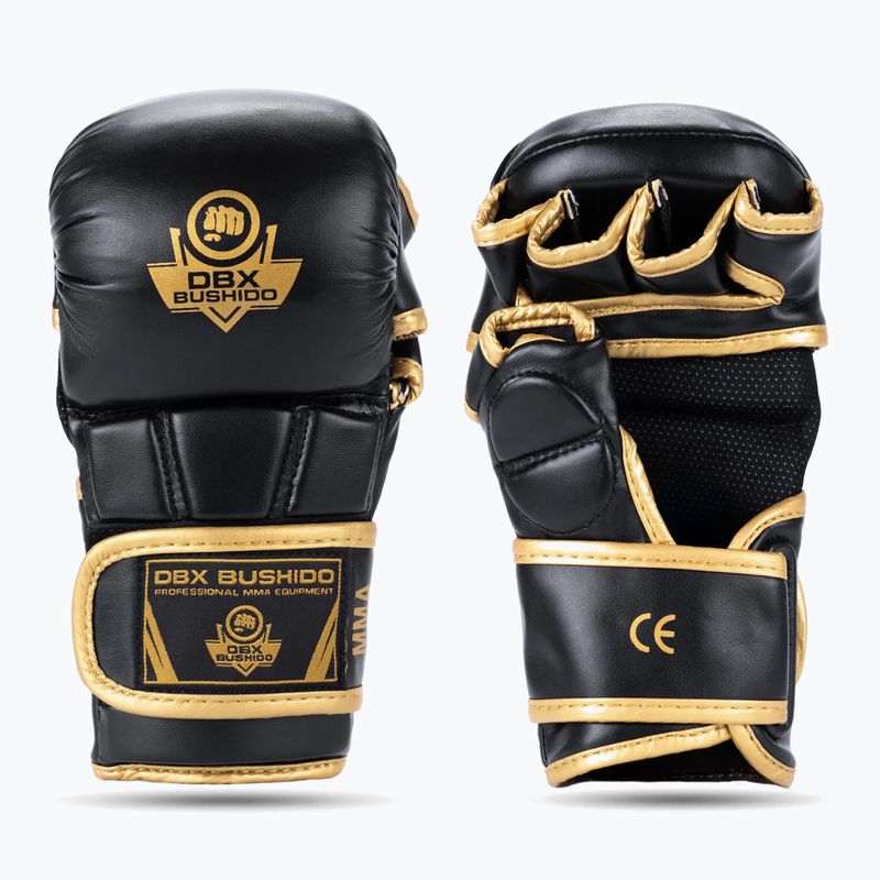 Graplingo pirštinės DBX BUSHIDO Master MMA juodos/auksinės