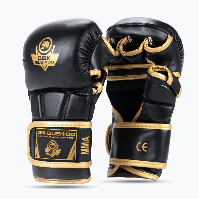 Graplingo pirštinės DBX BUSHIDO Master MMA juodos/auksinės