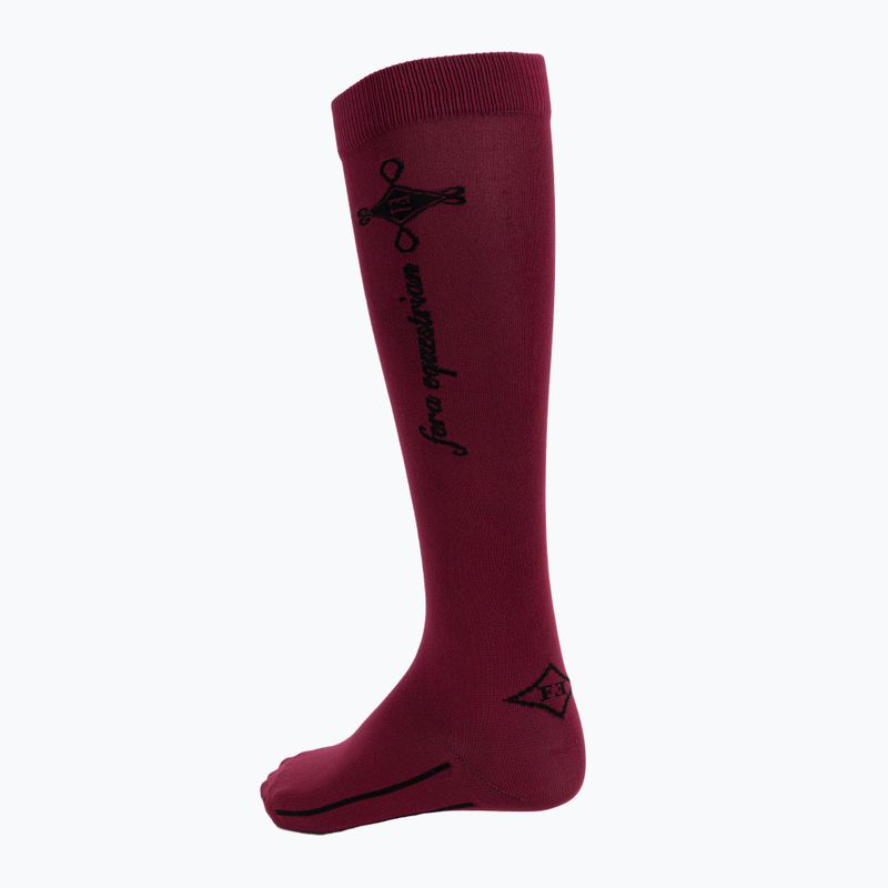 Moteriškos jojimo kojinės iki kelių FERA Equestrian Basic bordo spalvos 5.10.ba. 2