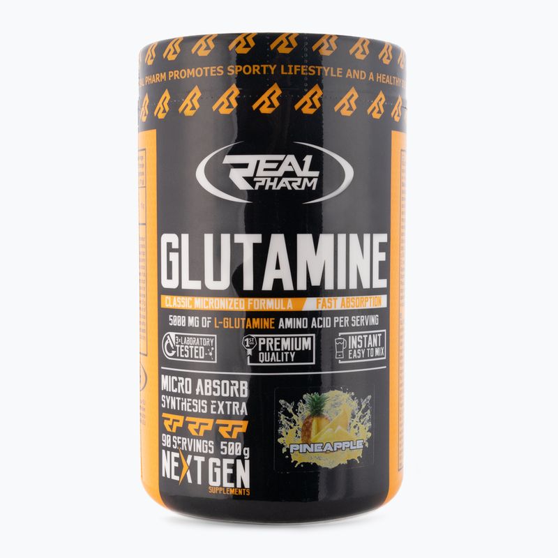 Glutaminas Real Pharm amino rūgštys 500g ananasų 666480