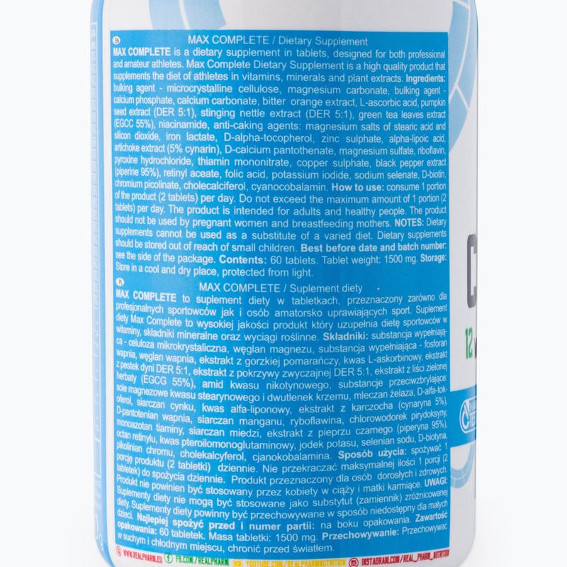 Max Complete Real Pharm vitaminų ir mineralų kompleksas 60 tablečių 666695 3