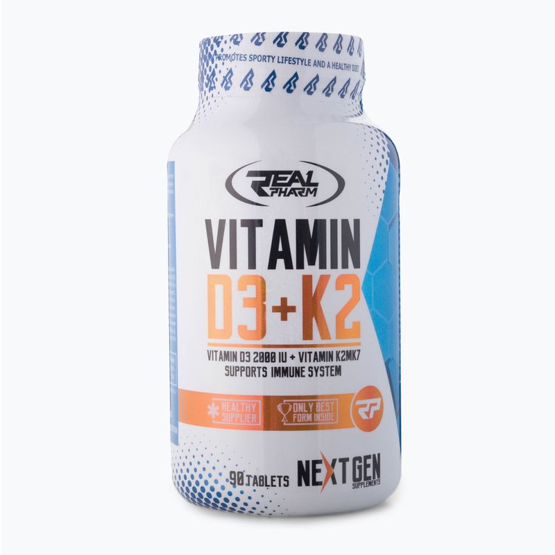 Vitaminas D3 + K2 Real Pharm 90 tablečių 666749