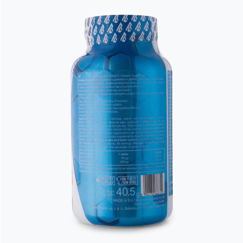 Vitaminas D3 + K2 Real Pharm 90 tablečių 666749 2
