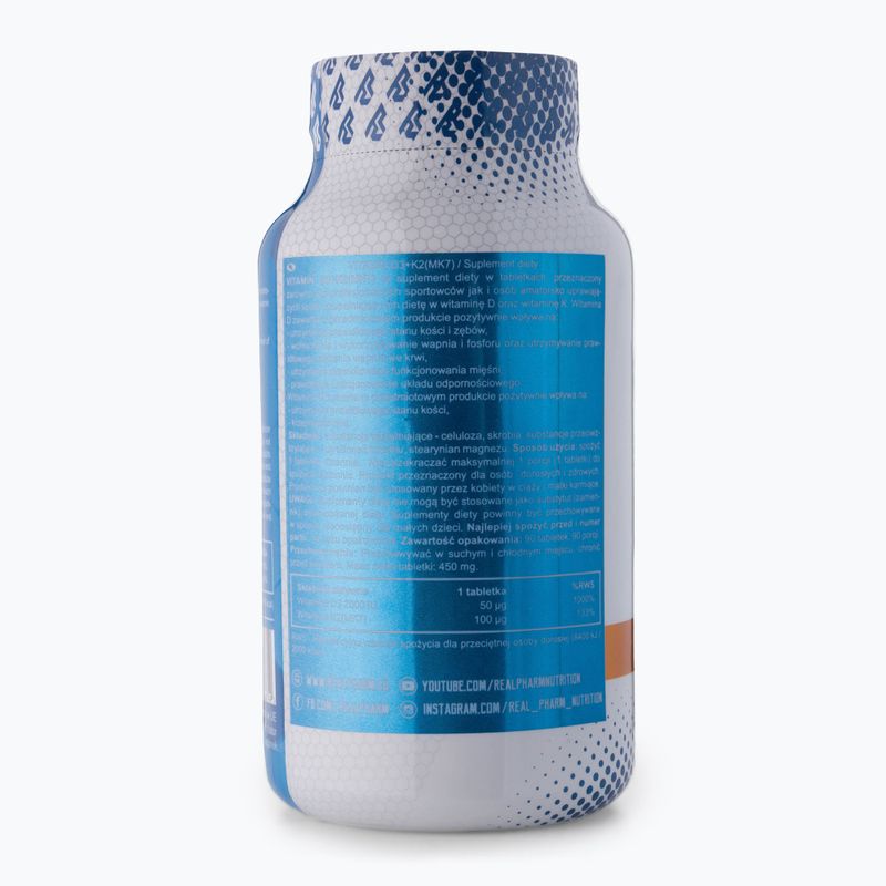 Vitaminas D3 + K2 Real Pharm 90 tablečių 666749 3