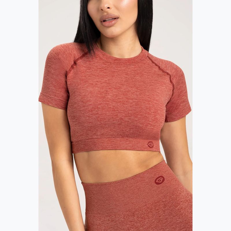 Moteriški treniruočių marškinėliai Gym Glamour Seamless Rashguard cherry 3