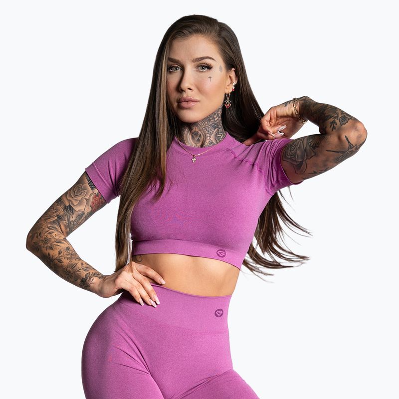 Moteriški treniruočių marškinėliai Gym Glamour Seamless Rashguard pink