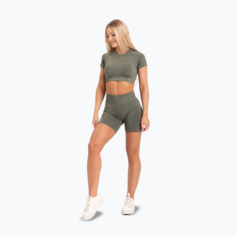 Moteriški treniruočių šortai Gym Glamour Seamless khaki 2
