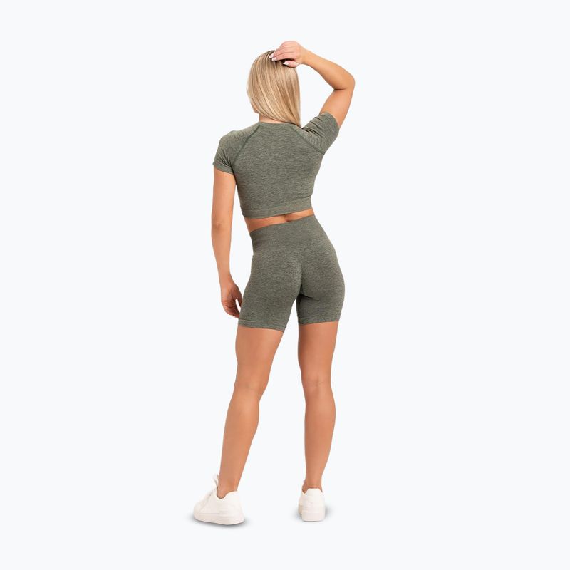 Moteriški treniruočių šortai Gym Glamour Seamless khaki 4