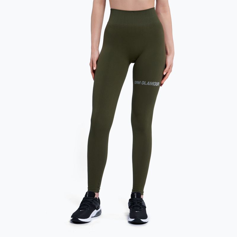 Moteriškos treniruočių tamprės Gym Glamour Push Up Khaki 399