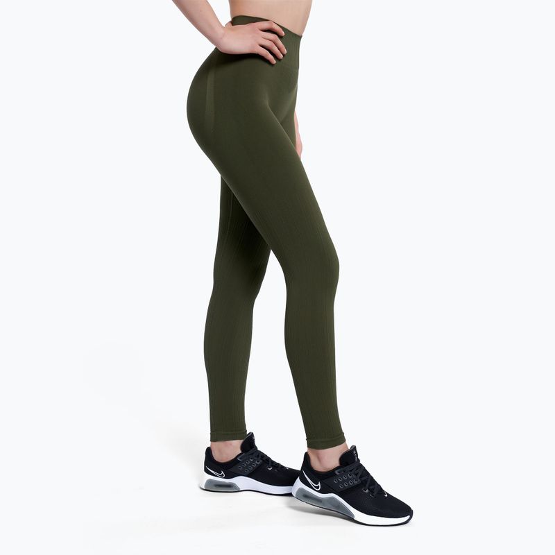 Moteriškos treniruočių tamprės Gym Glamour Push Up Khaki 399 3