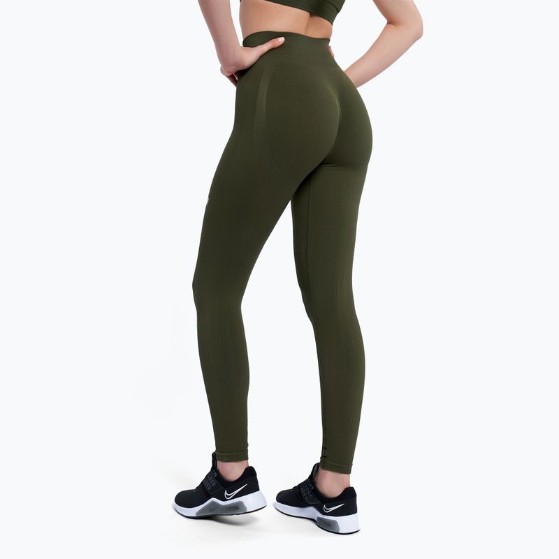 Moteriškos treniruočių tamprės Gym Glamour Push Up Khaki 399 4