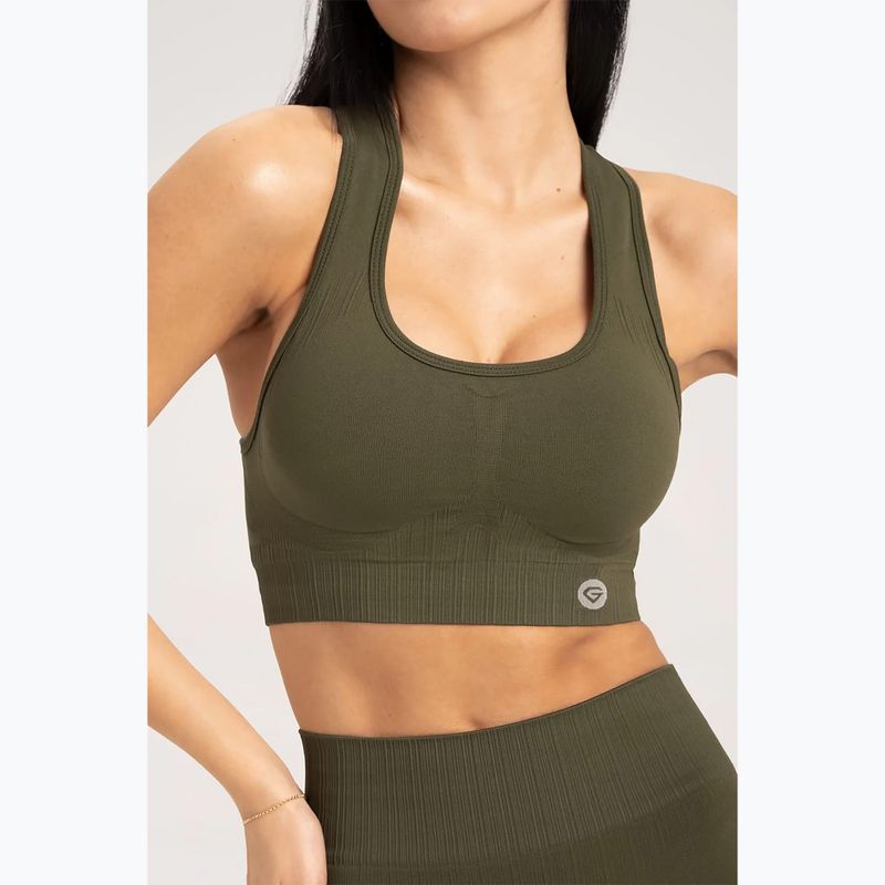 Gym Glamour Push Up Khaki 401 fitneso liemenėlė 3
