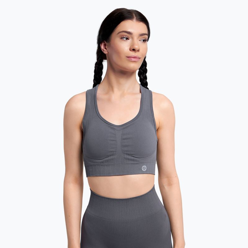 Gym Glamour Push Up Grey 402 fitneso liemenėlė