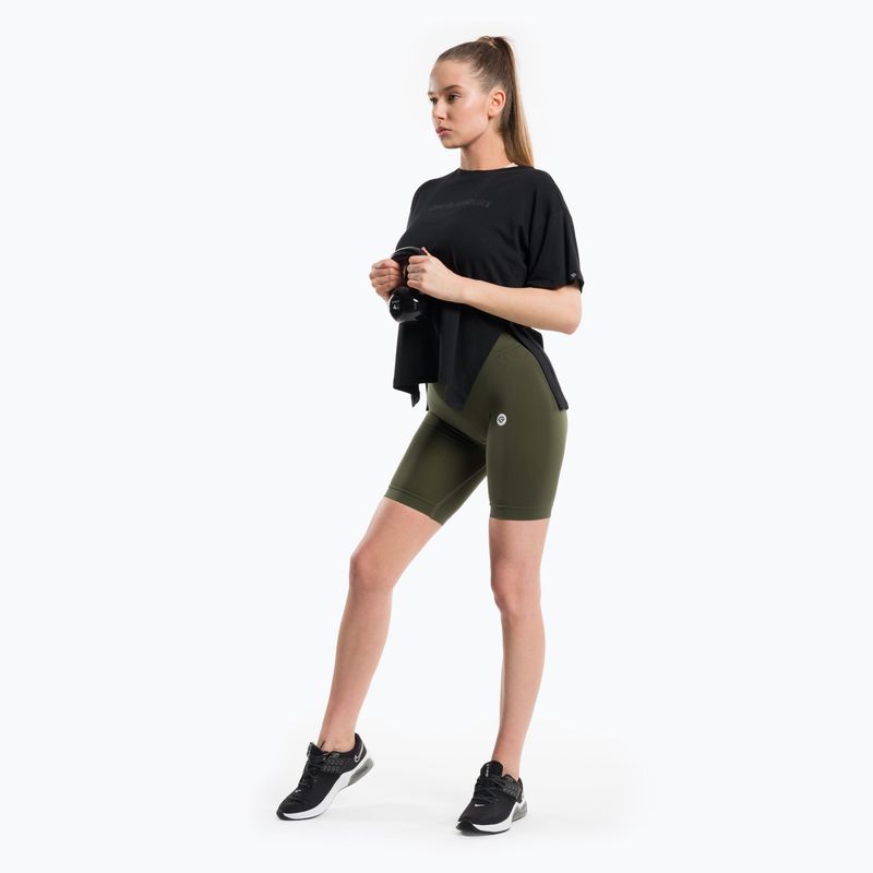 Moteriški treniruočių šortai Gym Glamour Flexible Khaki 436 2