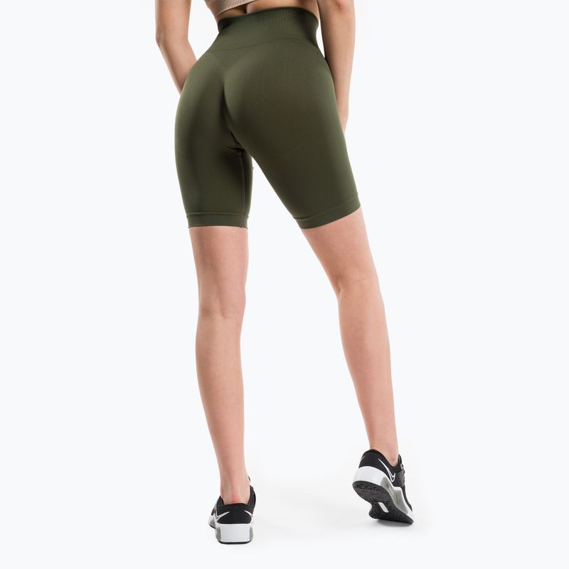 Moteriški treniruočių šortai Gym Glamour Flexible Khaki 436 3