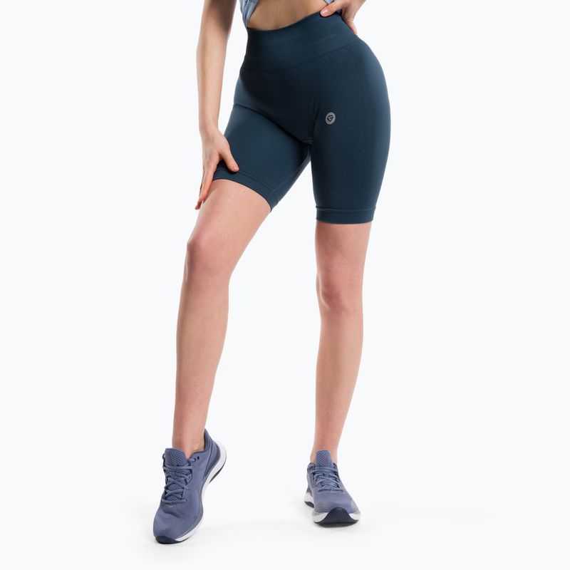 Moteriški treniruočių šortai Gym Glamour Flexible Dark Sea 437