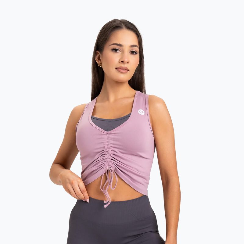 Moterų treniruočių viršutinė dalis Gym Glamour Drawstring Pink 447 3