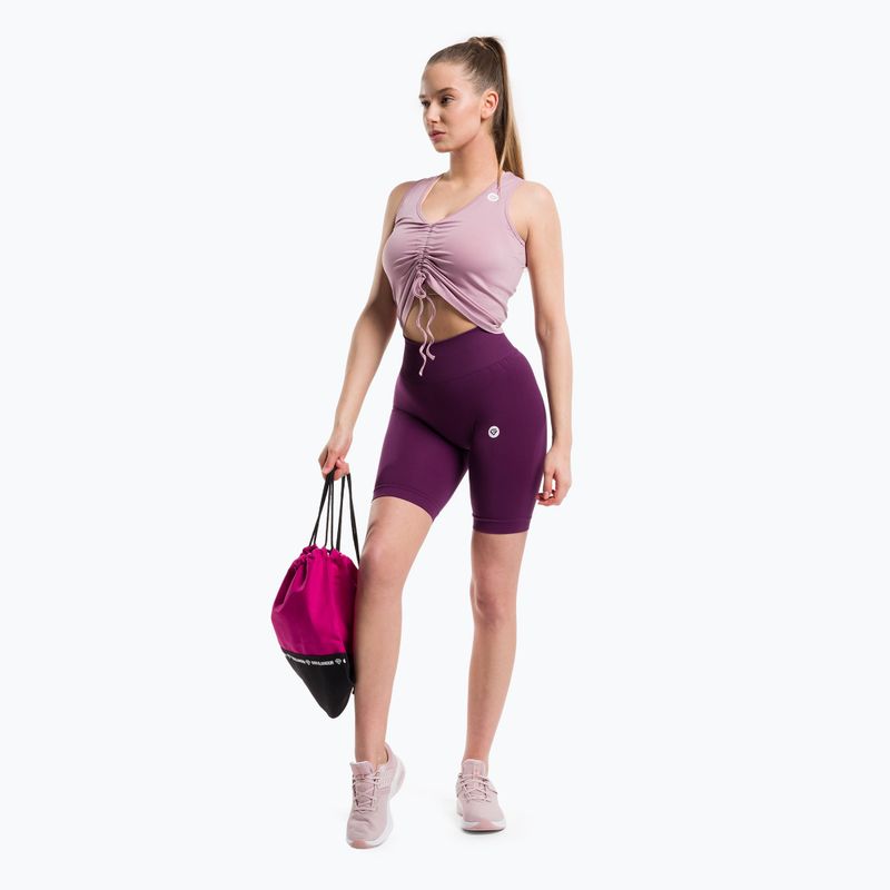 Moterų treniruočių viršutinė dalis Gym Glamour Drawstring Pink 447 2