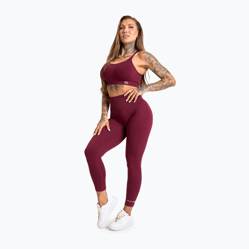 Moteriškos treniruočių tamprės Gym Glamour Push Up 2.0 merlot 2