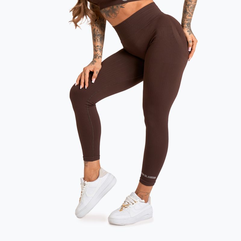 Moteriškos treniruočių tamprės Gym Glamour Push Up 2.0 chocolate