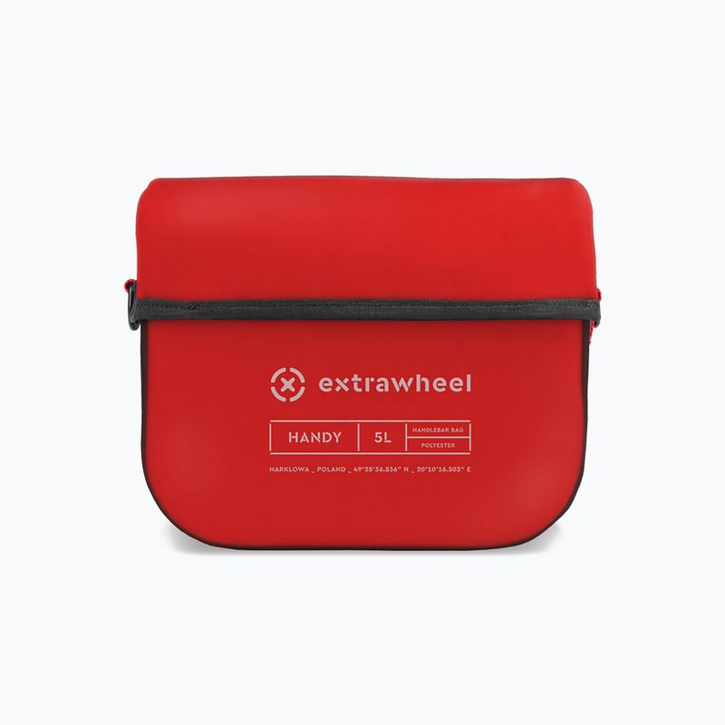 Extrawheel Handy 5L dviračių krepšys ant vairo, juodas/raudonas E0157 2