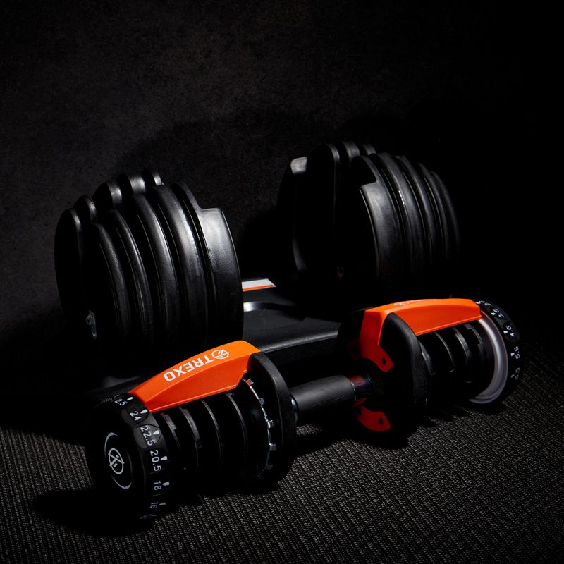 XTREXO reguliuojami hanteliai juodi ADT-24 24 kg 11