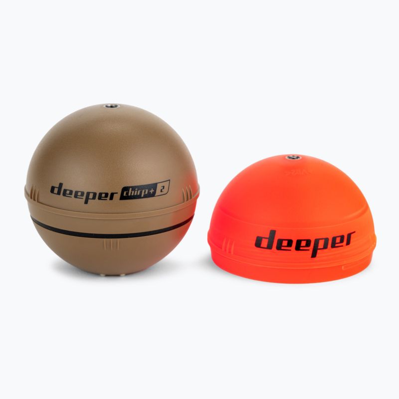 Deeper Smart Sonar Chirp+ 2.0 žvejybos echolotas su svarstyklėmis rudos spalvos DP4H10S10+Svoris 2