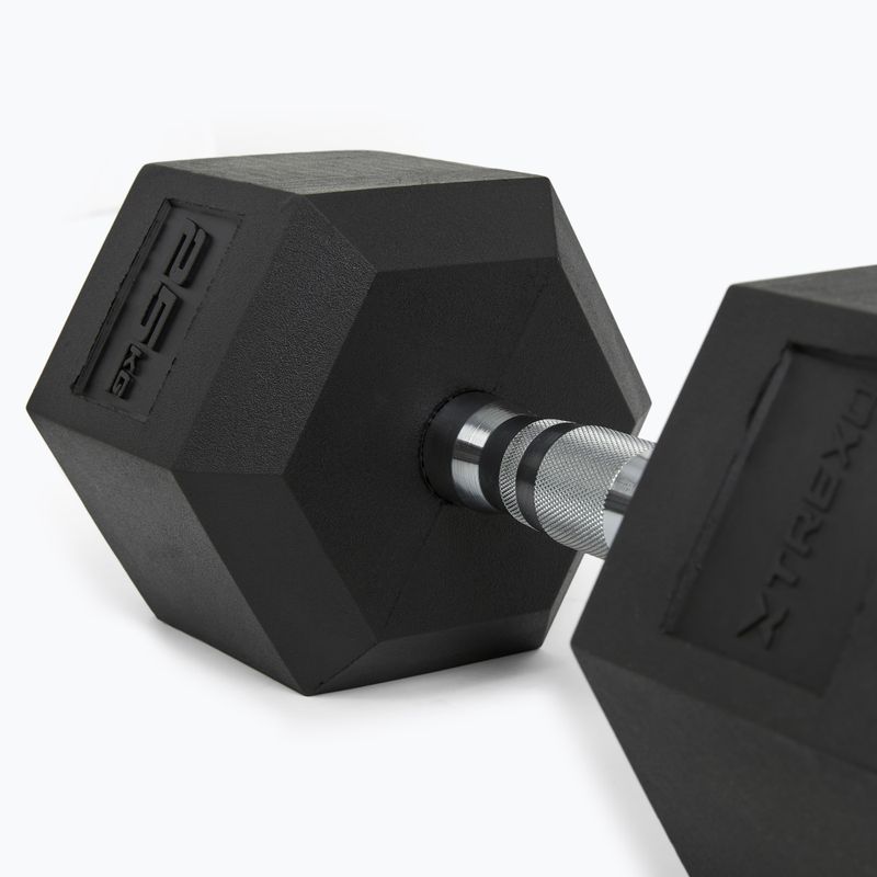 XTREXO Hex HXD250 gumuoti hanteliai 25 kg 8