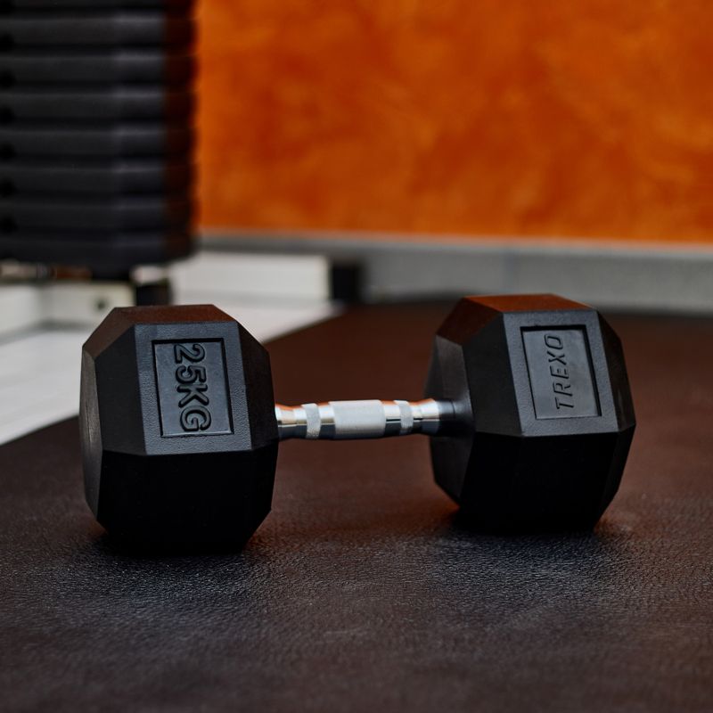 XTREXO Hex HXD250 gumuoti hanteliai 25 kg 5