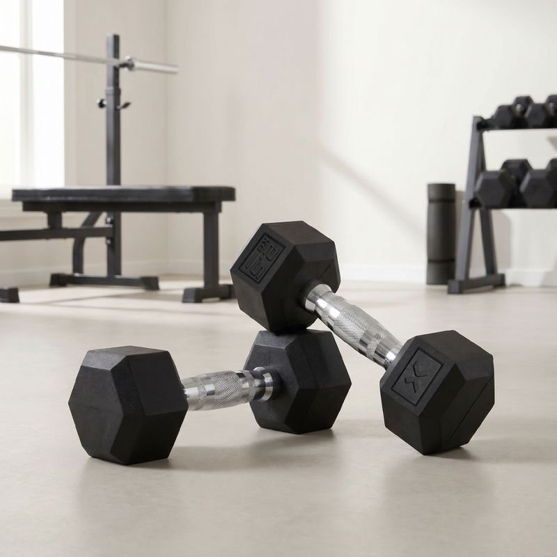 XTREXO Hex HXD25 gumuoti hanteliai 2,5 kg 3