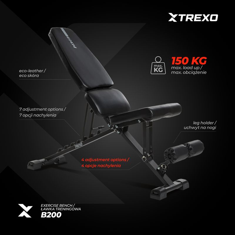 Treniruočių suolas XTREXO B200 juodas 5