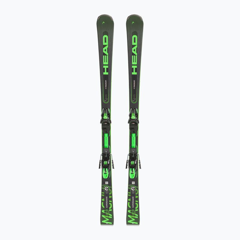 HEAD Supershape e-Magnum SW SF-PR + PRD 12 black/neon green kalnų slidės