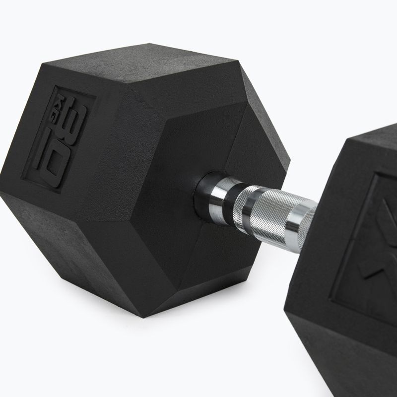 XTREXO Hex 30 kg gumuoti hanteliai 8