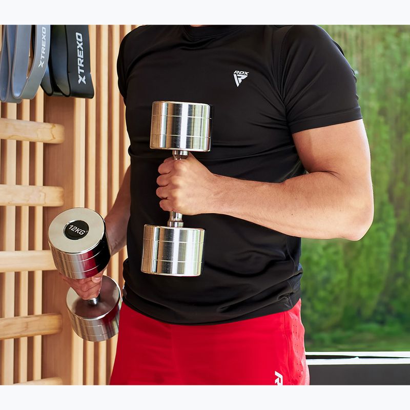 Chromuoti hanteliai XTREXO 2x12 kg sidabriniai 7