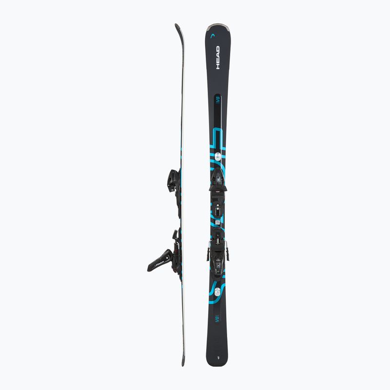 Kalnų slidės HEAD Shape e-V8 SW AMT-PR + apkaustai Protector PR 11 GW anthracite/blue 2