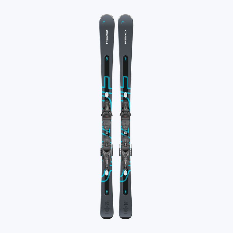 Kalnų slidės HEAD Shape e-V8 SW AMT-PR + apkaustai Protector PR 11 GW anthracite/blue 8
